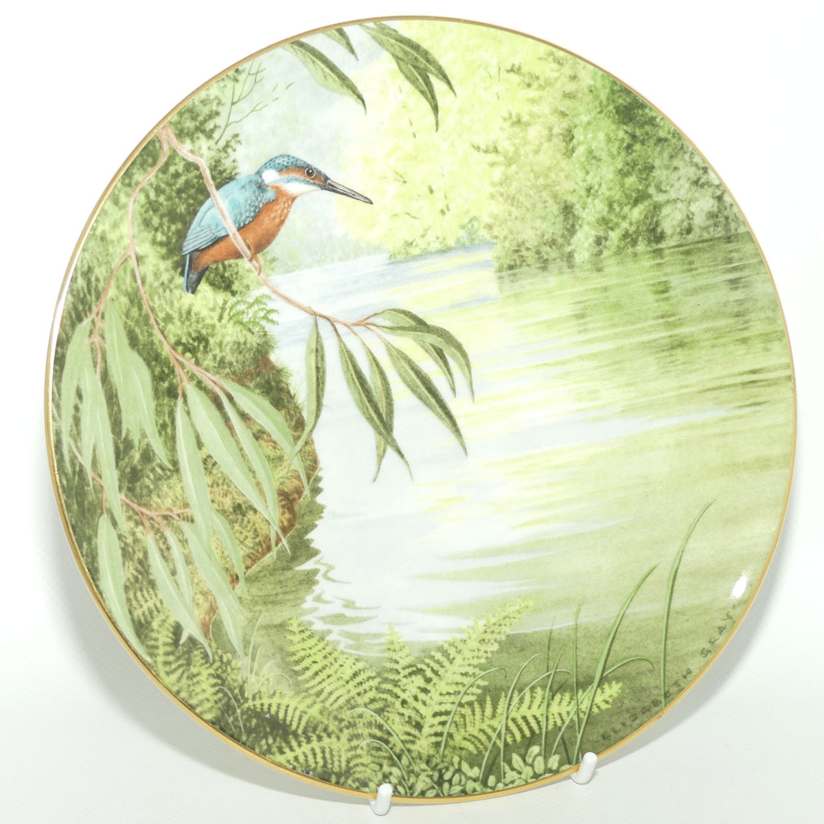 Royal Doulton picture plate by Elizabeth Gray | Waterside series | The Kingfisher