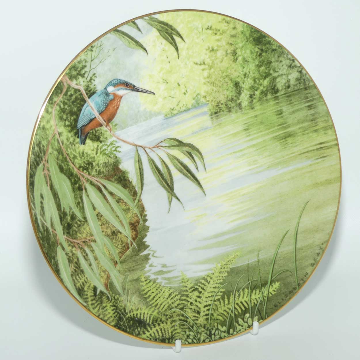 Royal Doulton picture plate by Elizabeth Gray | Waterside series | The Kingfisher
