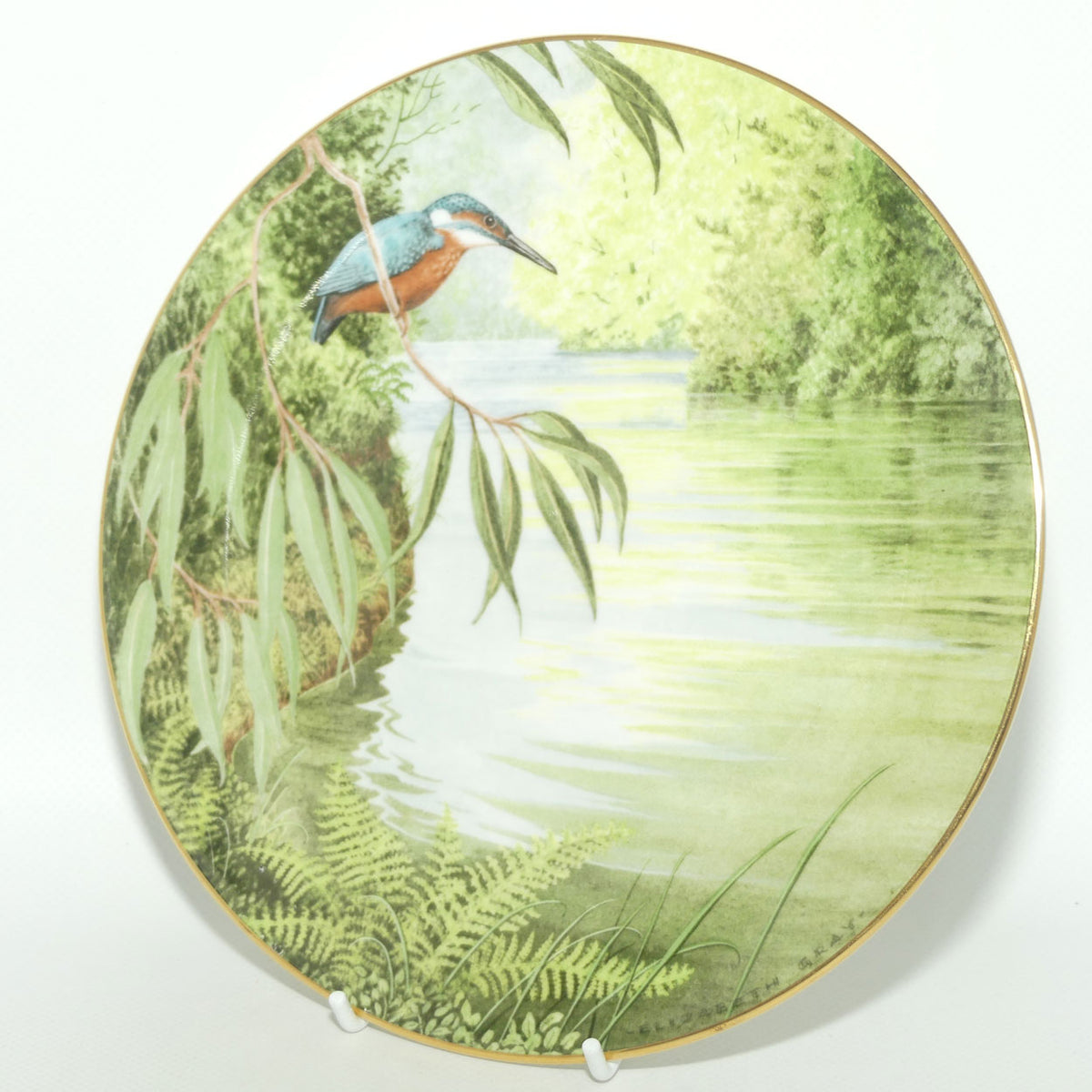 Royal Doulton picture plate by Elizabeth Gray | Waterside series | The Kingfisher