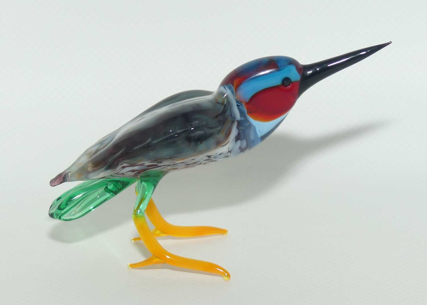 Fine quality Russian Lampwork Glass Kingfisher figure