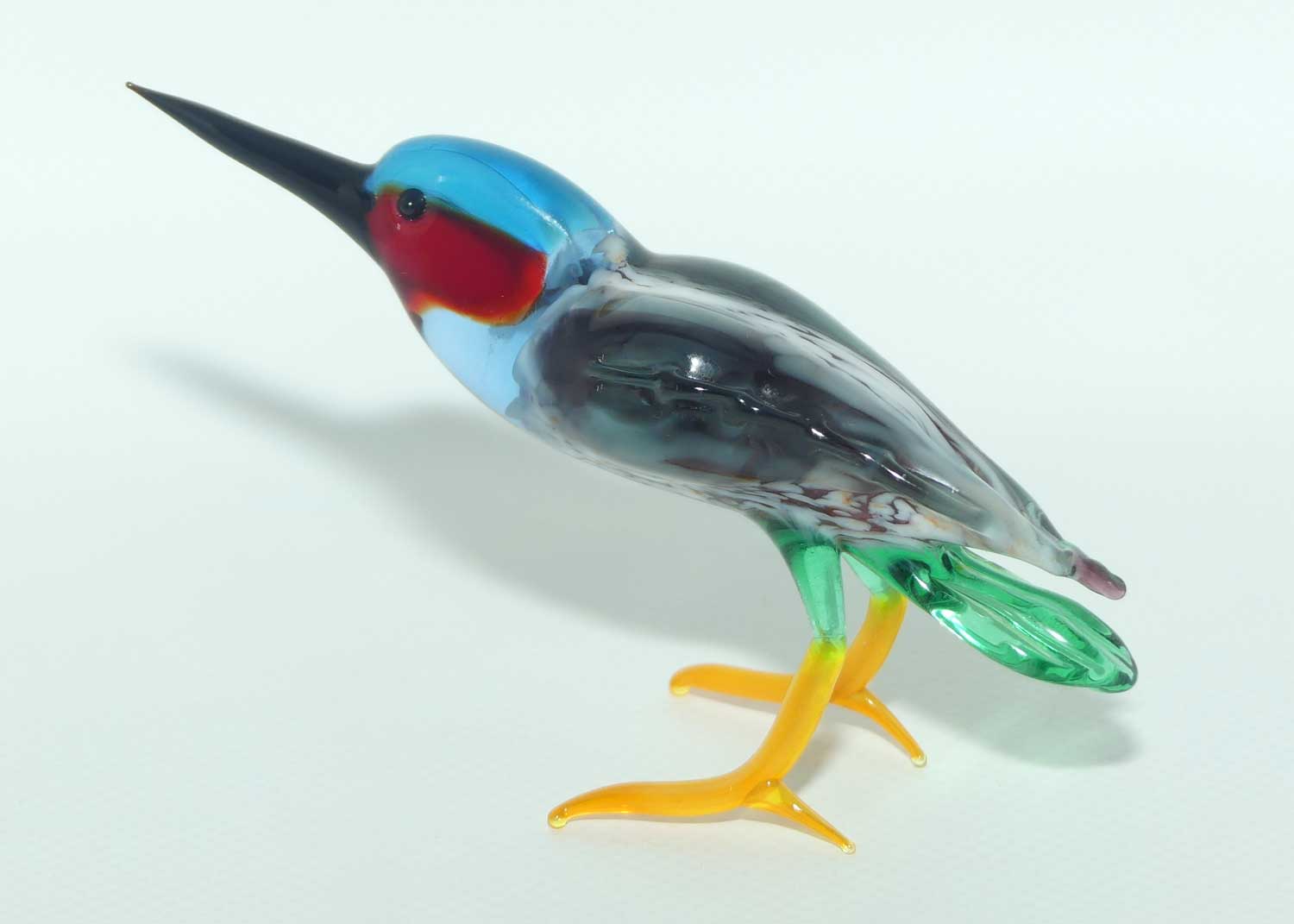 Fine quality Russian Lampwork Glass Kingfisher figure