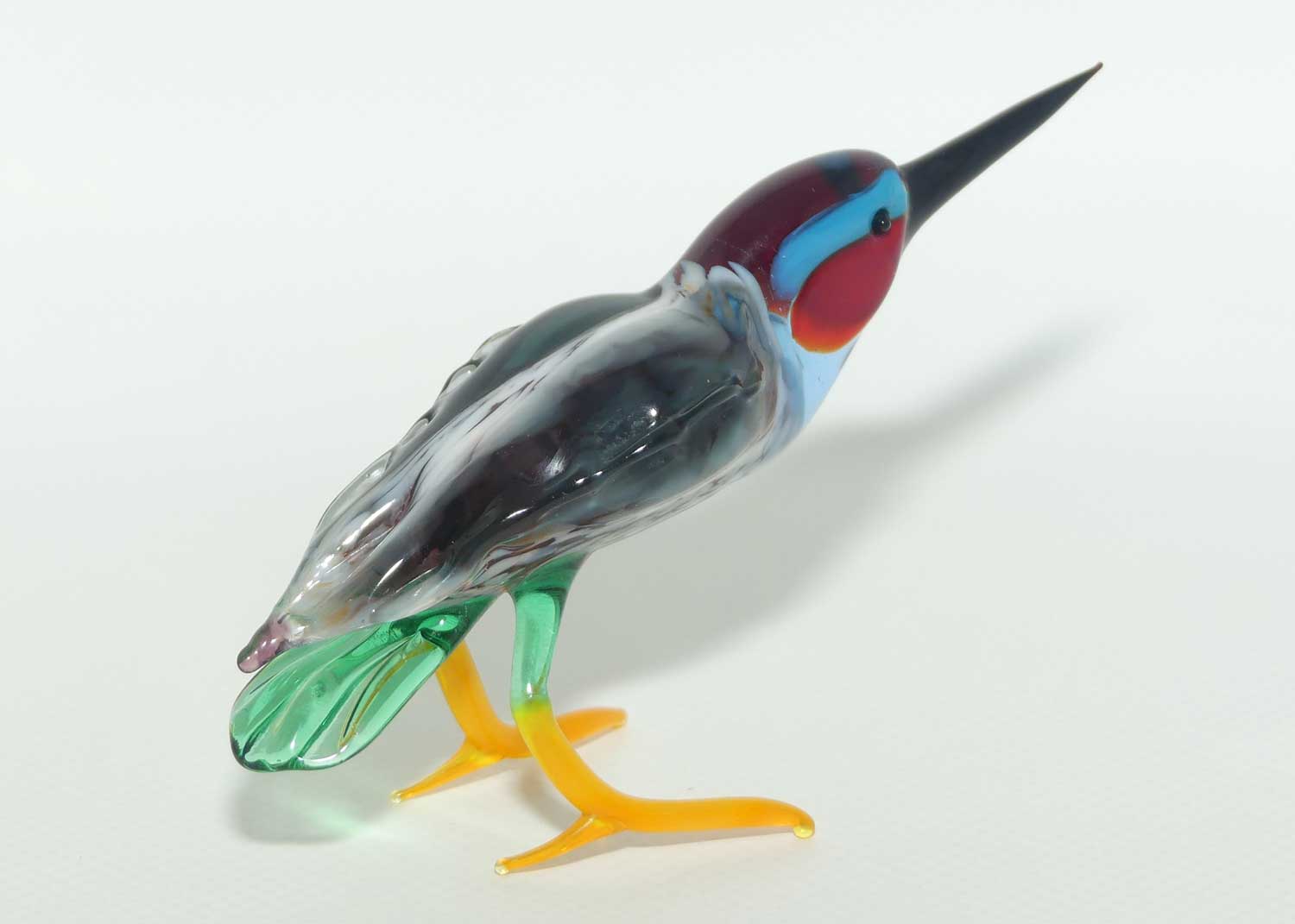 Fine quality Russian Lampwork Glass Kingfisher figure