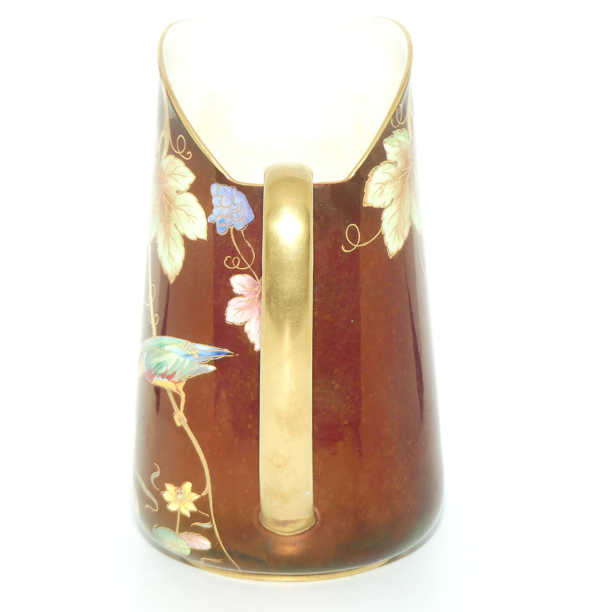 Carlton Ware Rouge Gilt handle jug | Kingfisher pattern