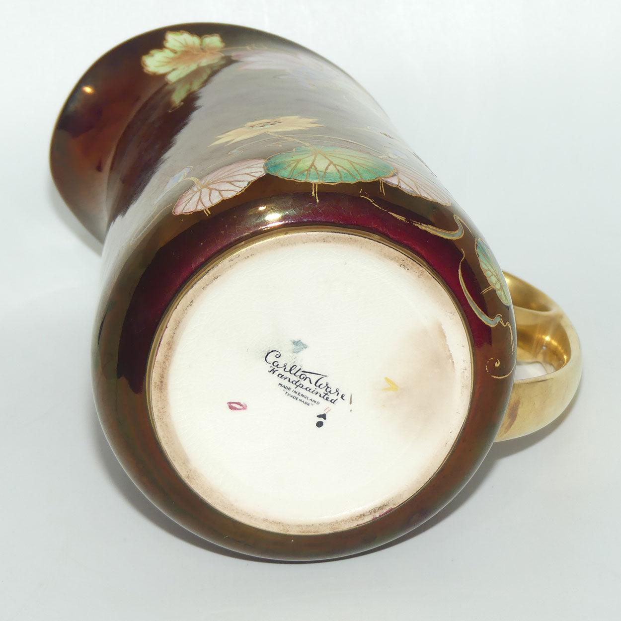 Carlton Ware Rouge Gilt handle jug | Kingfisher pattern