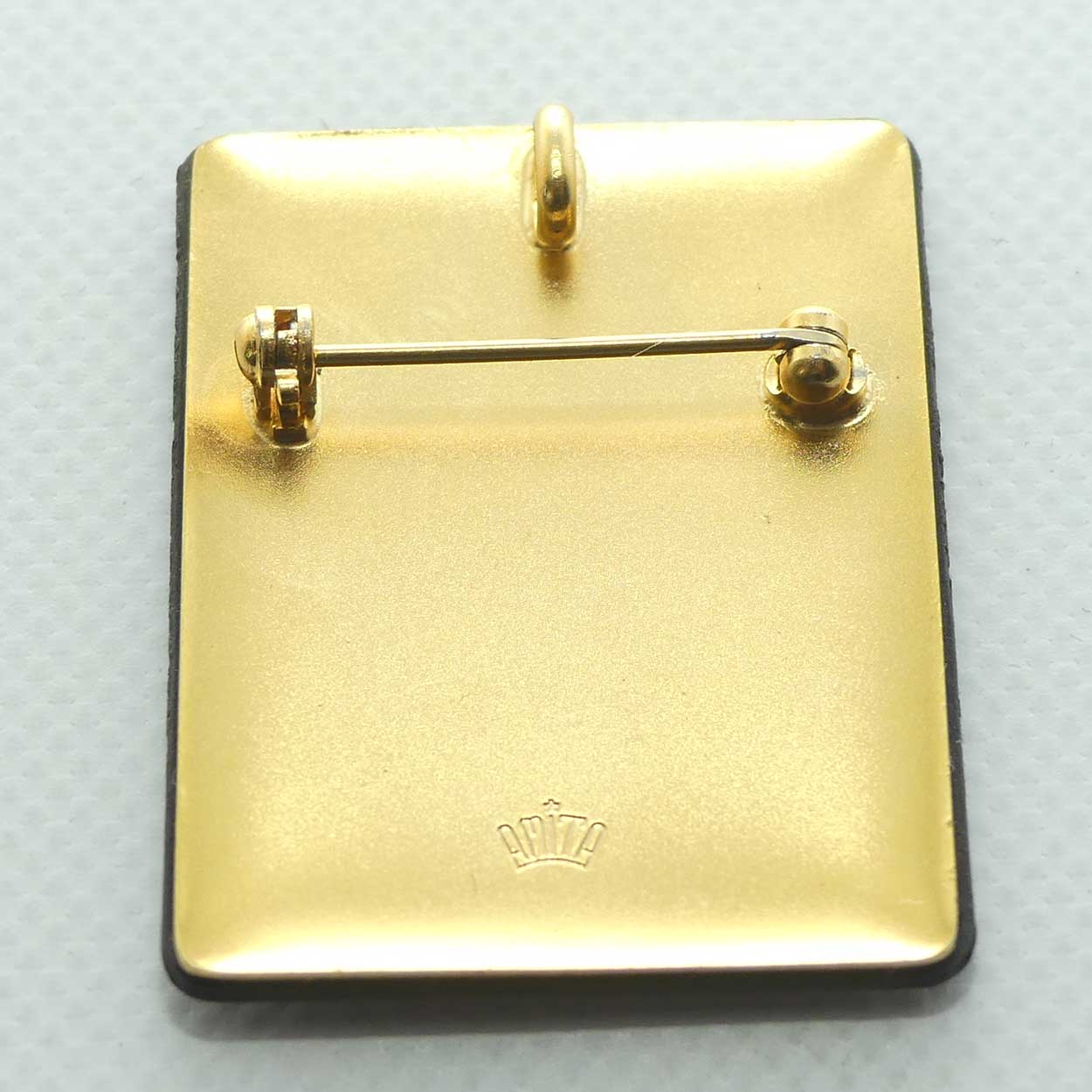 Japanese Amita Damascene Mt Fuji brooch