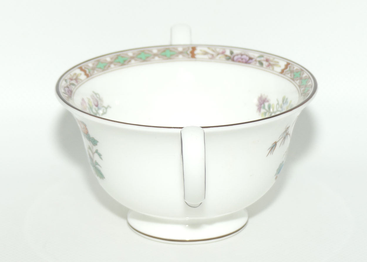 Wedgwood Bone China Kutani Crane handled coupe and underplate