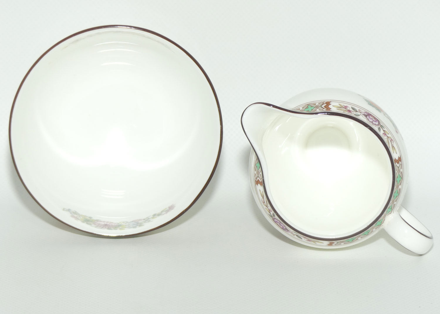 Wedgwood Bone China Kutani Crane milk jug and sugar bowl