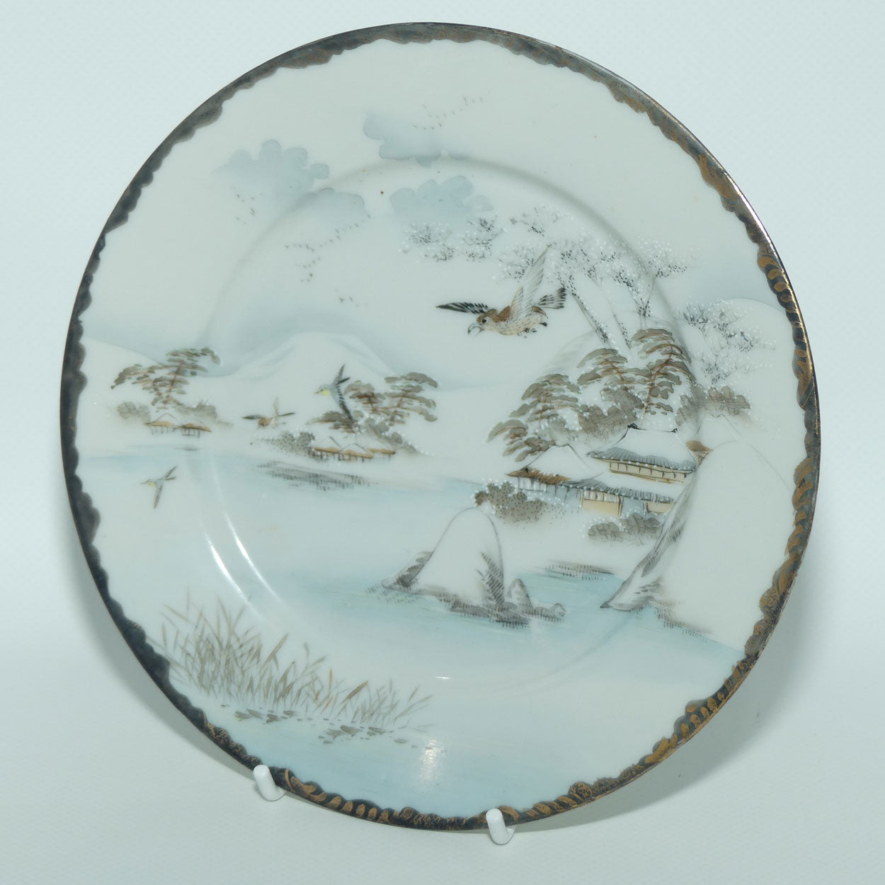 Japanese Egg Shell finely decorated Kutani tea plate | 18cm