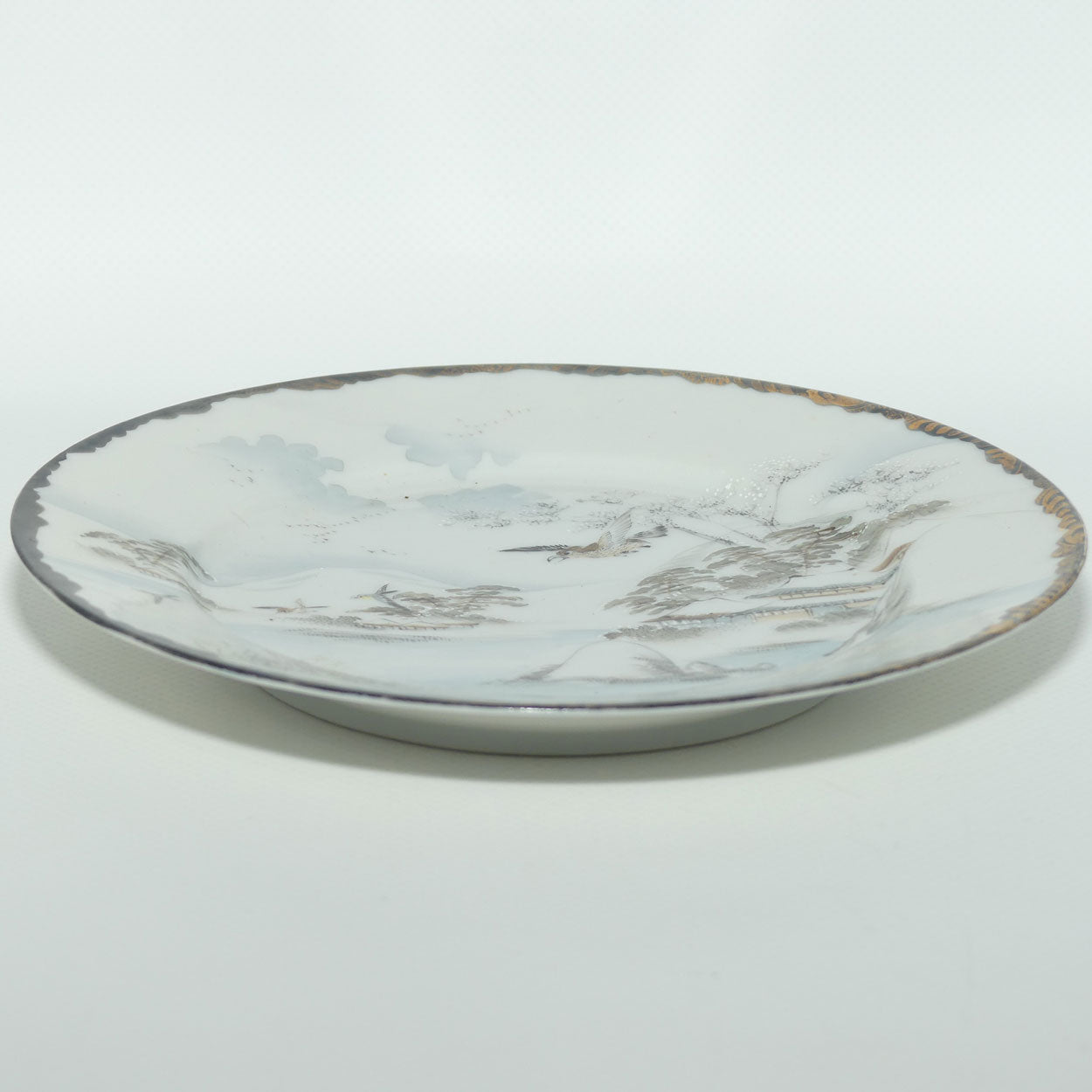 Japanese Egg Shell finely decorated Kutani tea plate | 18cm