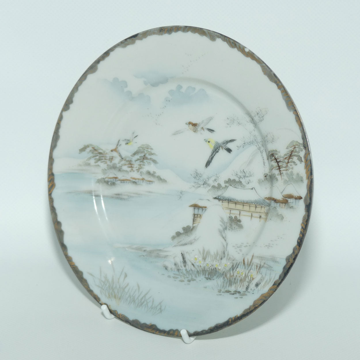 Japanese Egg Shell finely decorated Kutani tea plate | 18cm