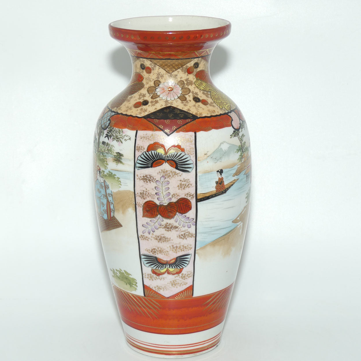Finely decorated tall Japanese Kutani Ware vase #2 | Taisho period