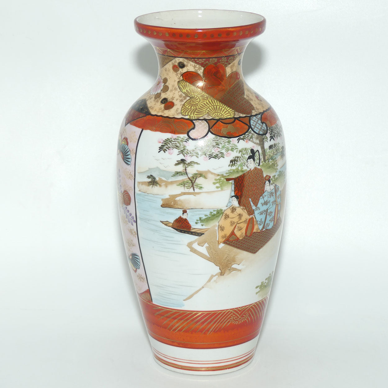 Finely decorated tall Japanese Kutani Ware vase #2 | Taisho period