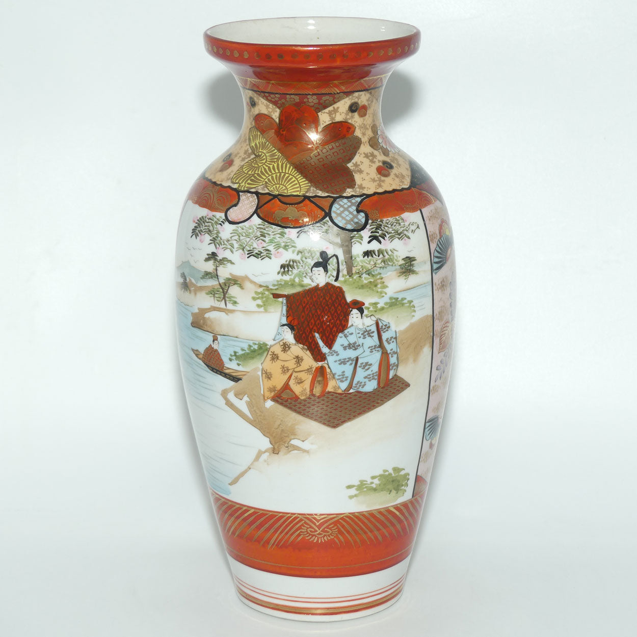 Finely decorated tall Japanese Kutani Ware vase #2 | Taisho period