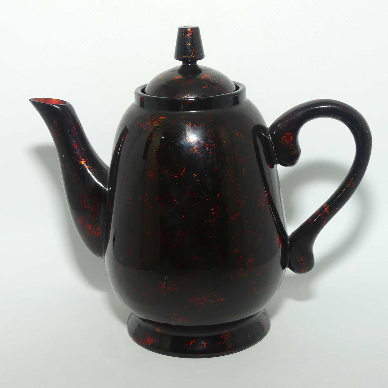 Red Lustre Japanese Lacquerware teapot and 6 cups set | Urushi
