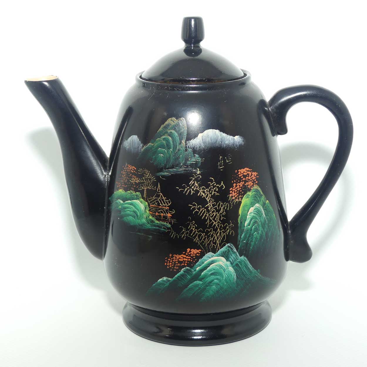 Handpainted Japanese Lacquerware teapot and 6 cups set | Urushi