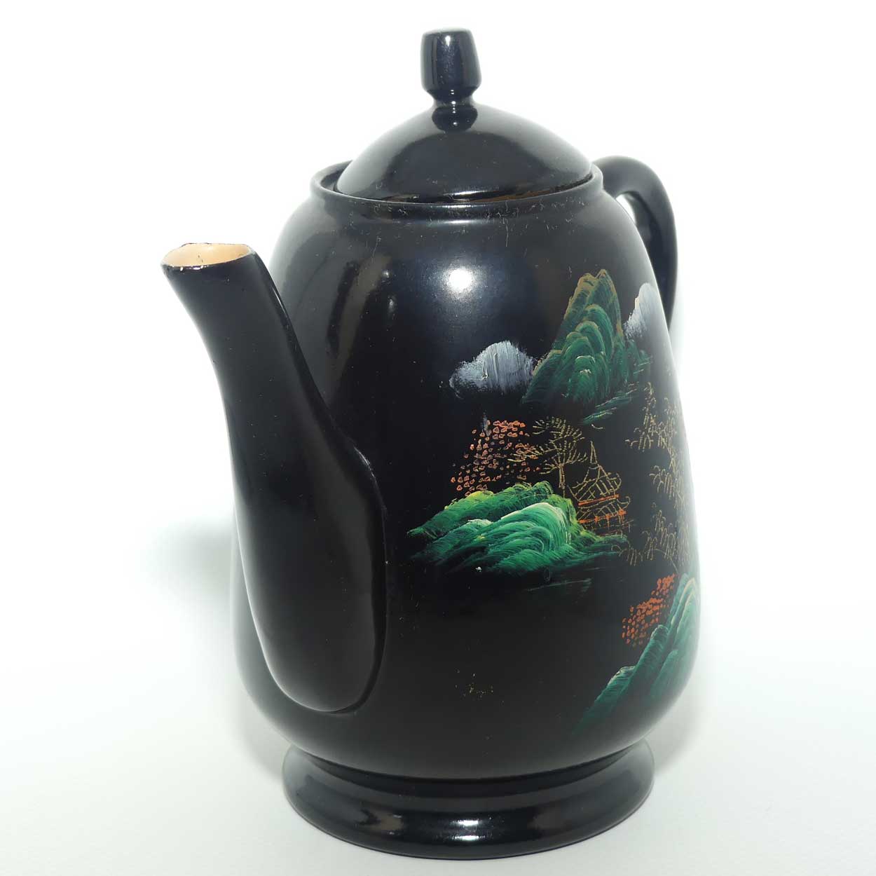 Handpainted Japanese Lacquerware teapot and 6 cups set | Urushi