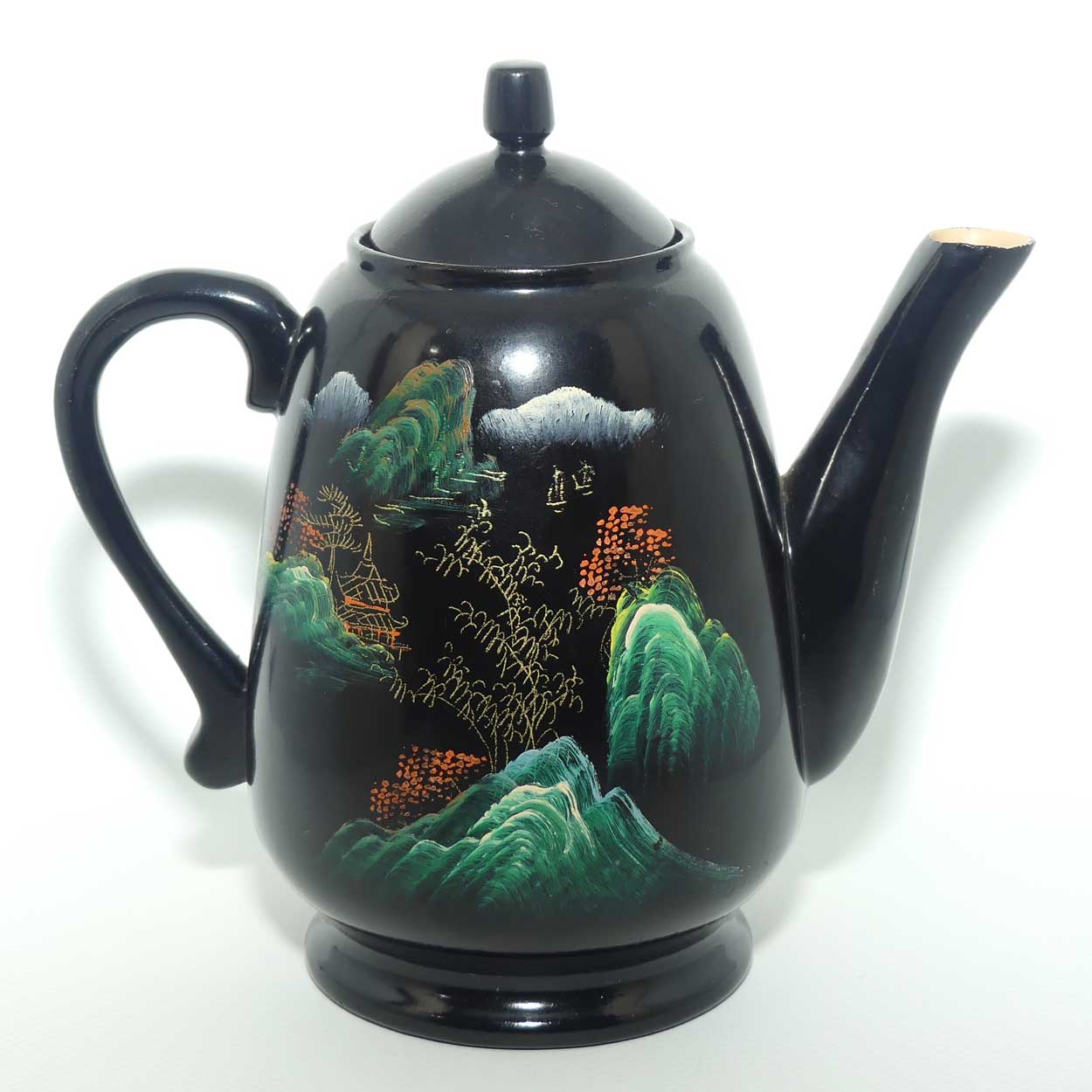 Handpainted Japanese Lacquerware teapot and 6 cups set | Urushi