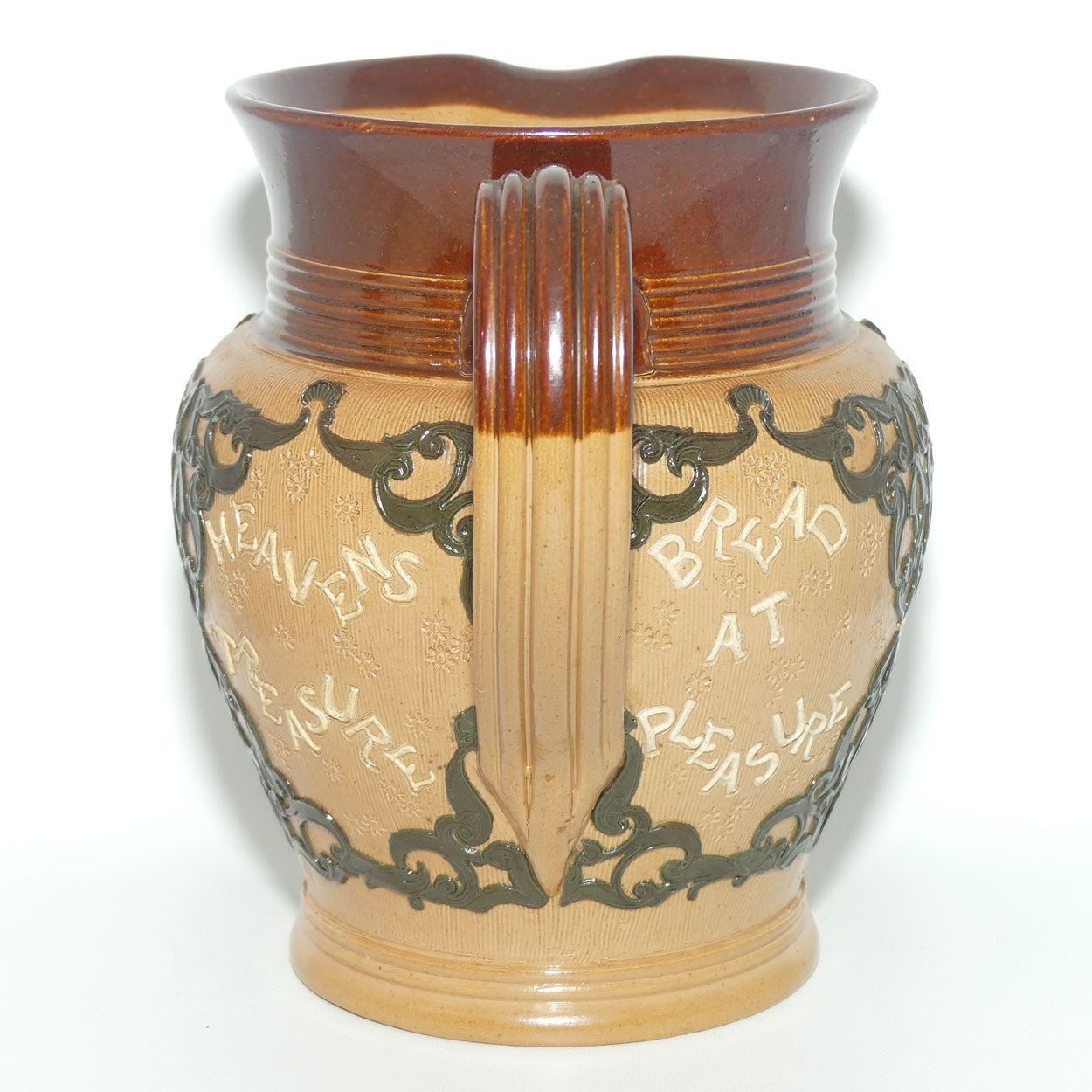 Doulton Lambeth Stoneware Two Motto jug #1743