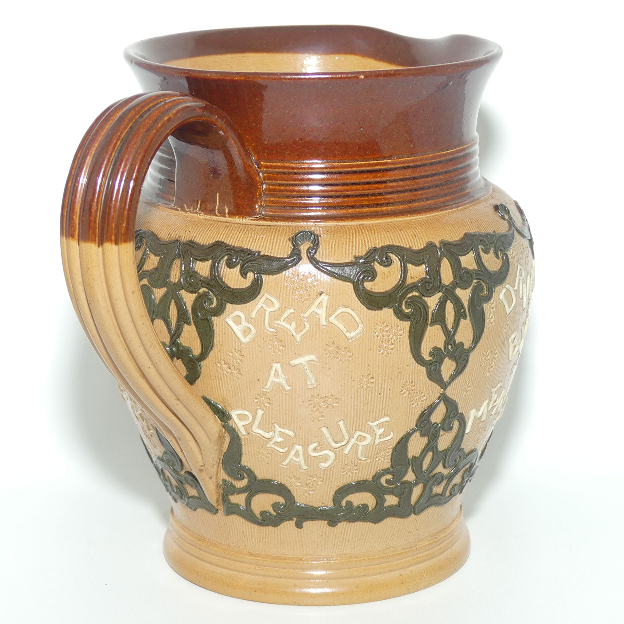 Doulton Lambeth Stoneware Two Motto jug #1743