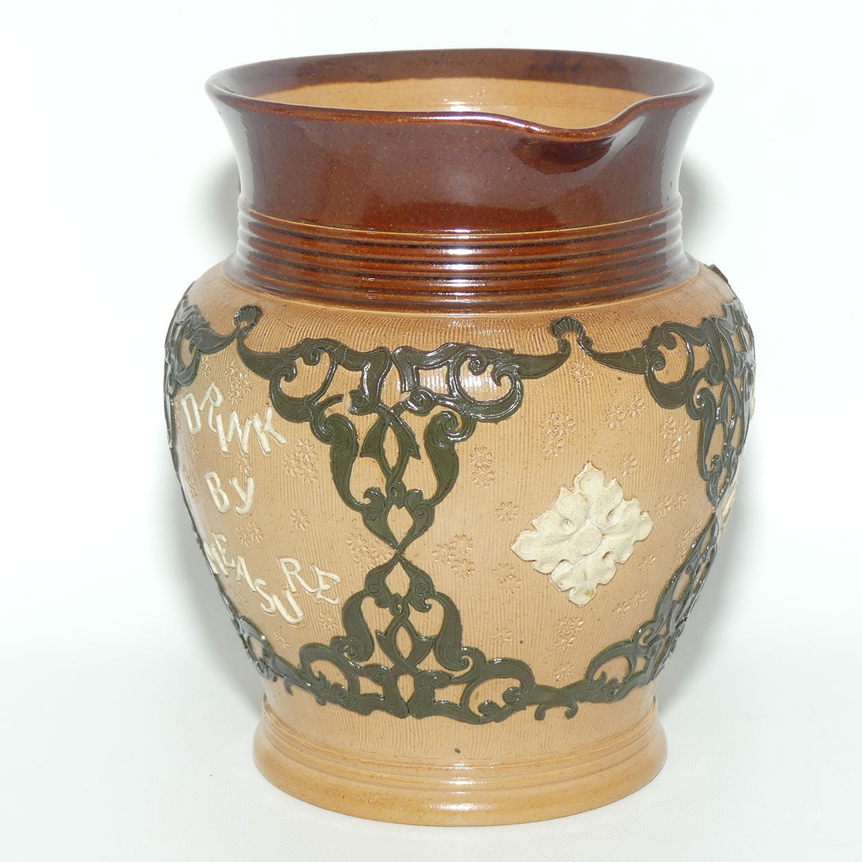 Doulton Lambeth Stoneware Two Motto jug #1743