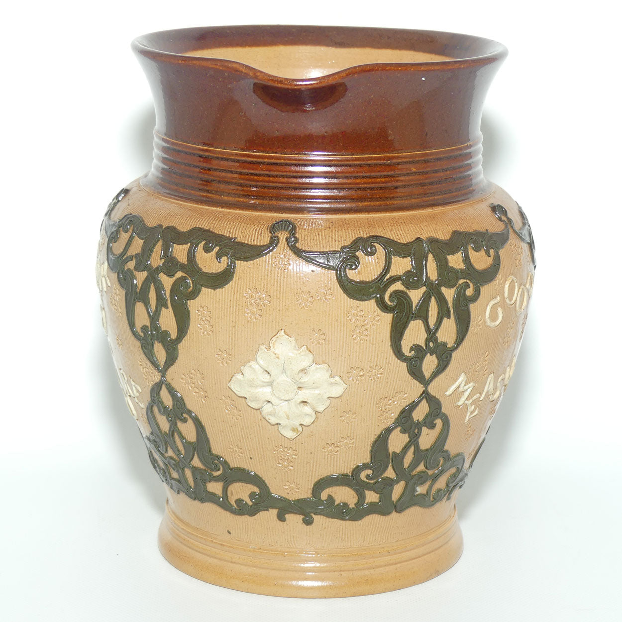 Doulton Lambeth Stoneware Two Motto jug #1743