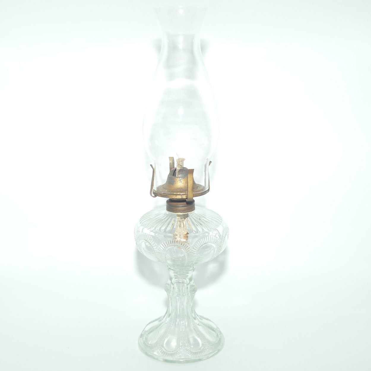 Clear Glass font Oil Lamp and Chimney | Fancy shape