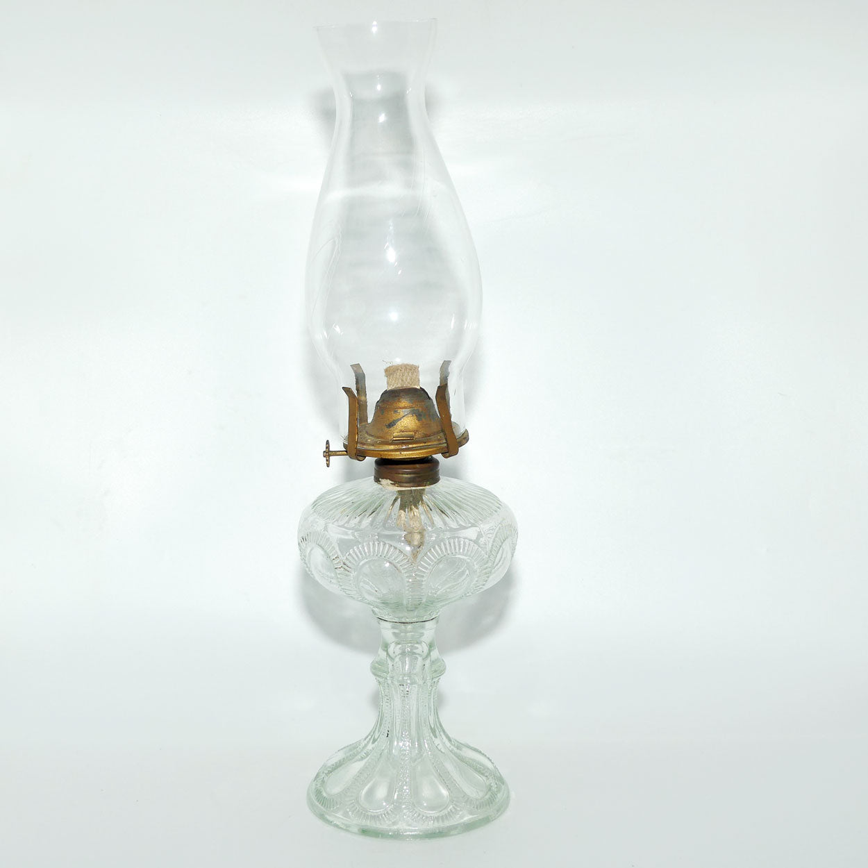 Clear Glass font Oil Lamp and Chimney | Fancy shape