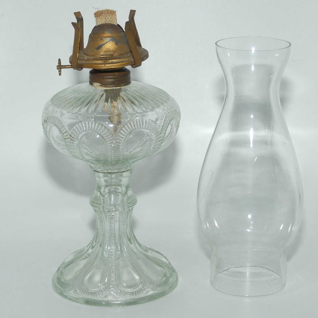 Clear Glass font Oil Lamp and Chimney | Fancy shape
