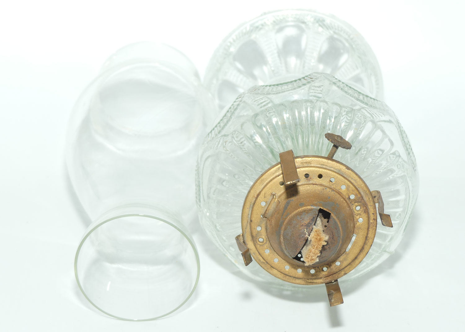 Clear Glass font Oil Lamp and Chimney | Fancy shape