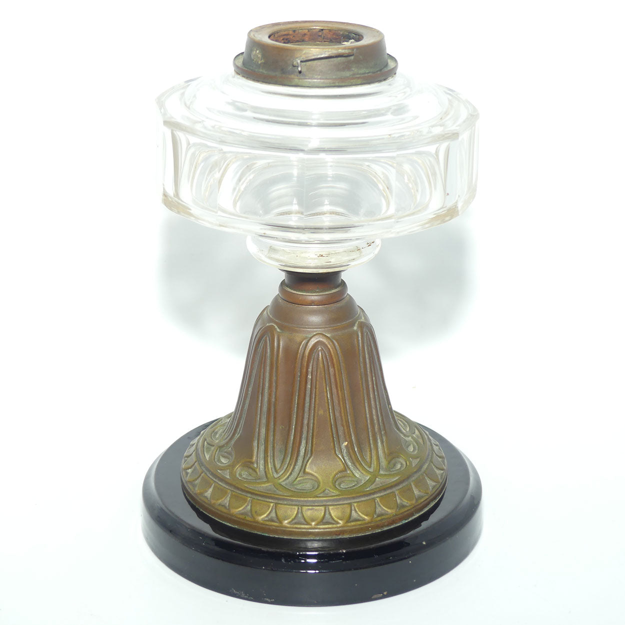 Victorian facetted Crystal font Hinks's Duplex Patent Oil Lamp