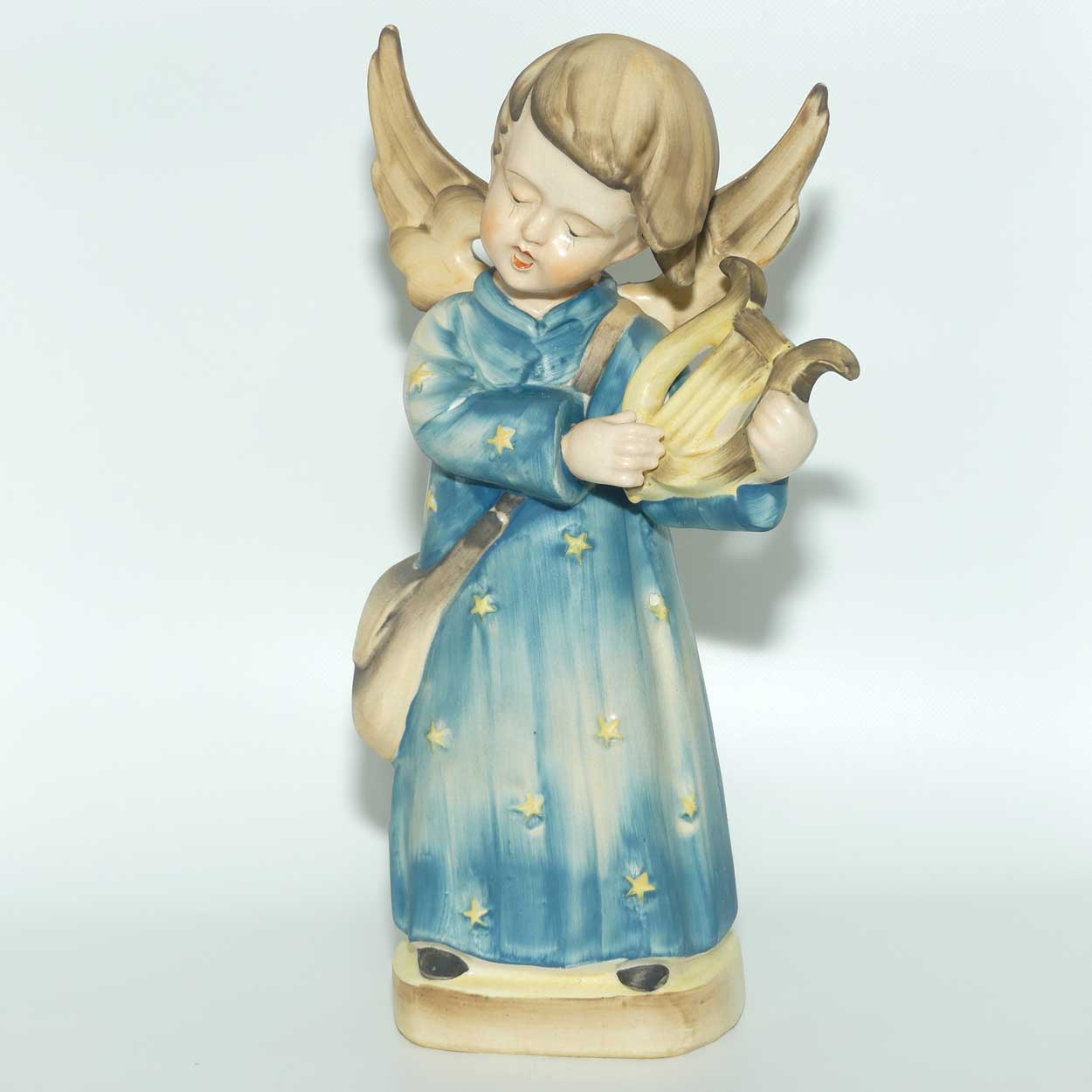 Large 1950 era Occupied Japan figure | Angel with Harp | Hummel copy | 27cm tall