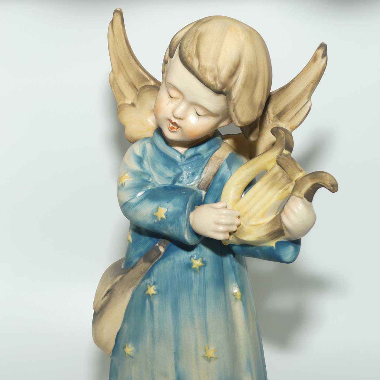 Large 1950 era Occupied Japan figure | Angel with Harp | Hummel copy | 27cm tall