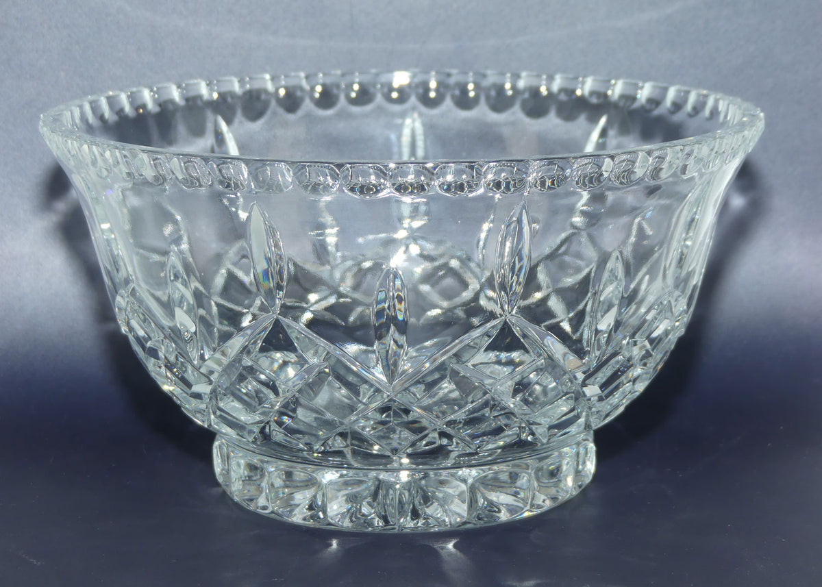 Very Heavy Crystal bowl | Diamond Cut with Facetted Rim | Solid Base