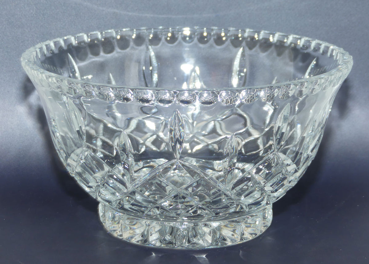 Very Heavy Crystal bowl | Diamond Cut with Facetted Rim | Solid Base