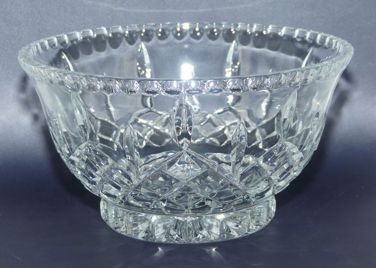 Very Heavy Crystal bowl | Diamond Cut with Facetted Rim | Solid Base