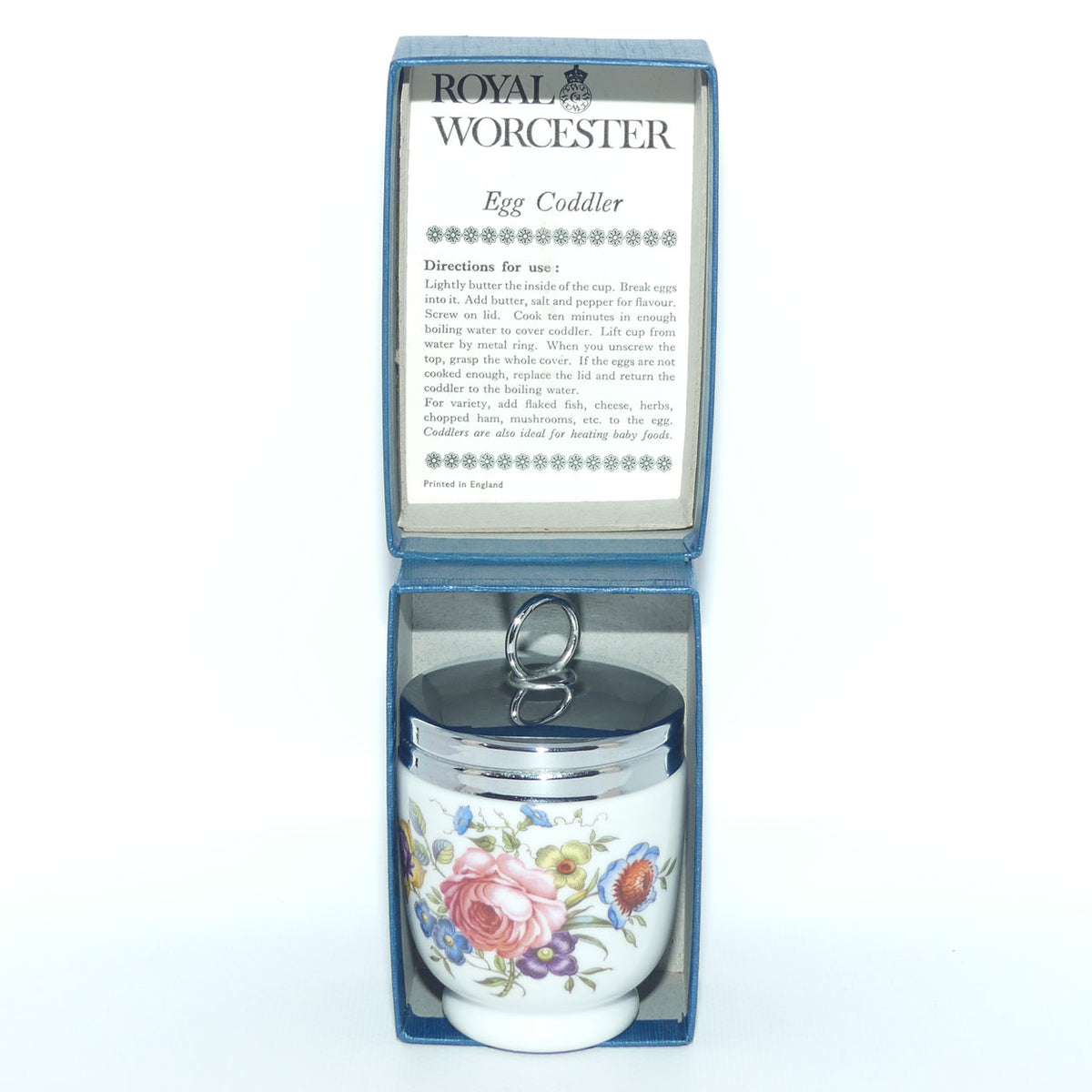Royal Worcester Floral Bouquet decorated egg coddler | Large | #6 | Boxed