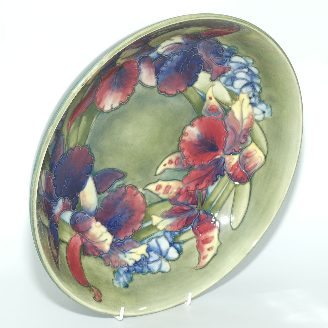 Walter Moorcroft Orchid on Green Ground | large deep bowl