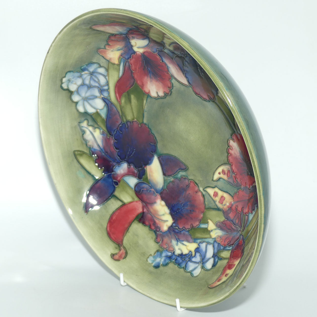 Walter Moorcroft Orchid on Green Ground | large deep bowl