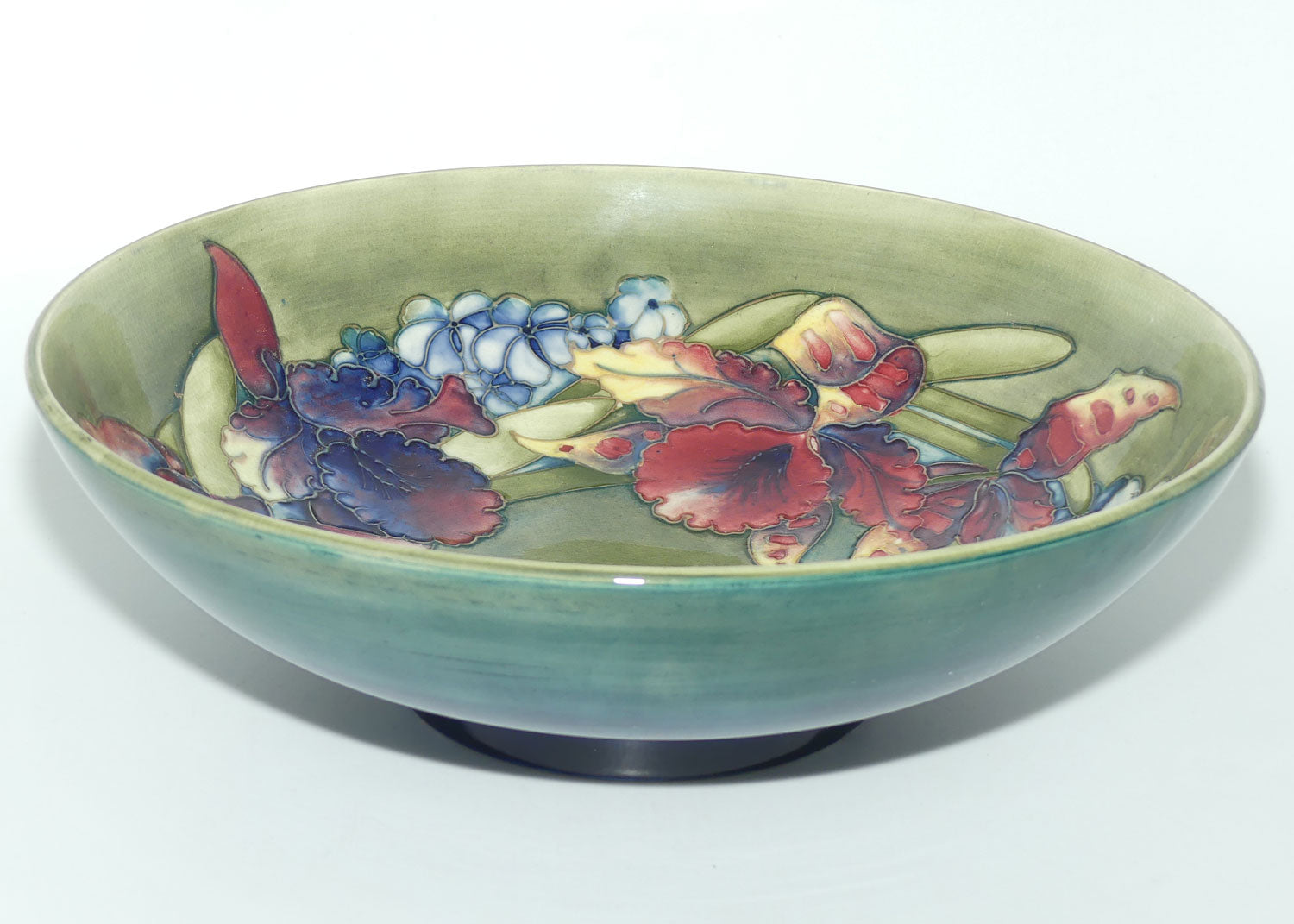 Walter Moorcroft Orchid on Green Ground | large deep bowl