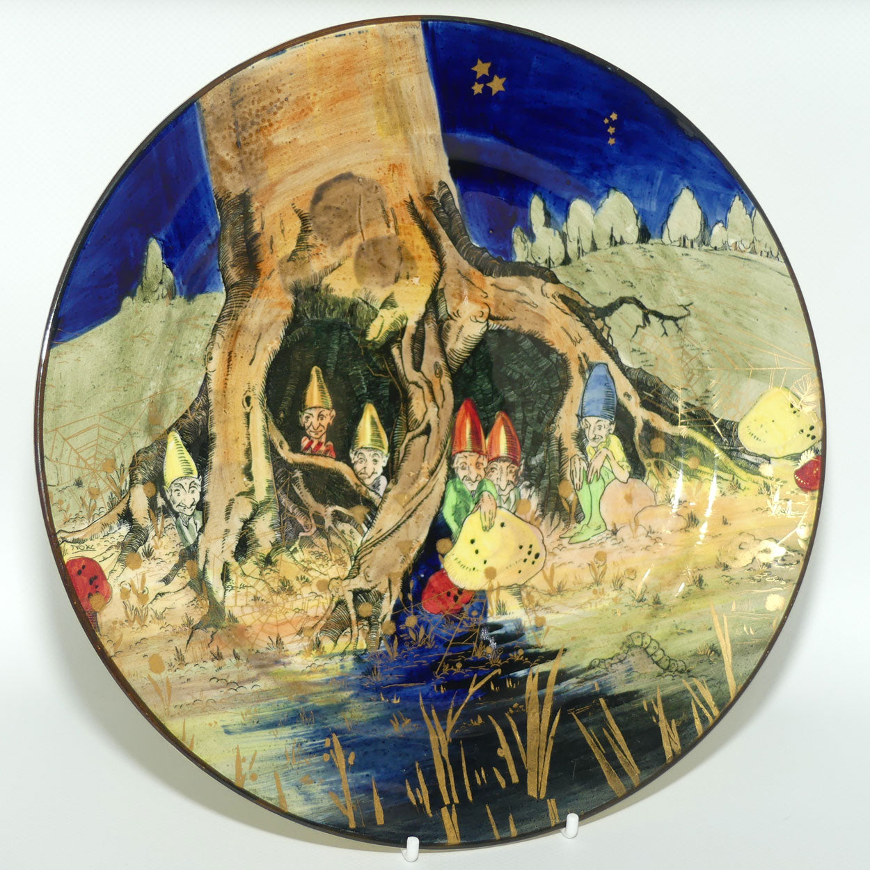 Royal Doulton Gnomes B with gilt highlights plate D4697 | #2 | 26cms diam