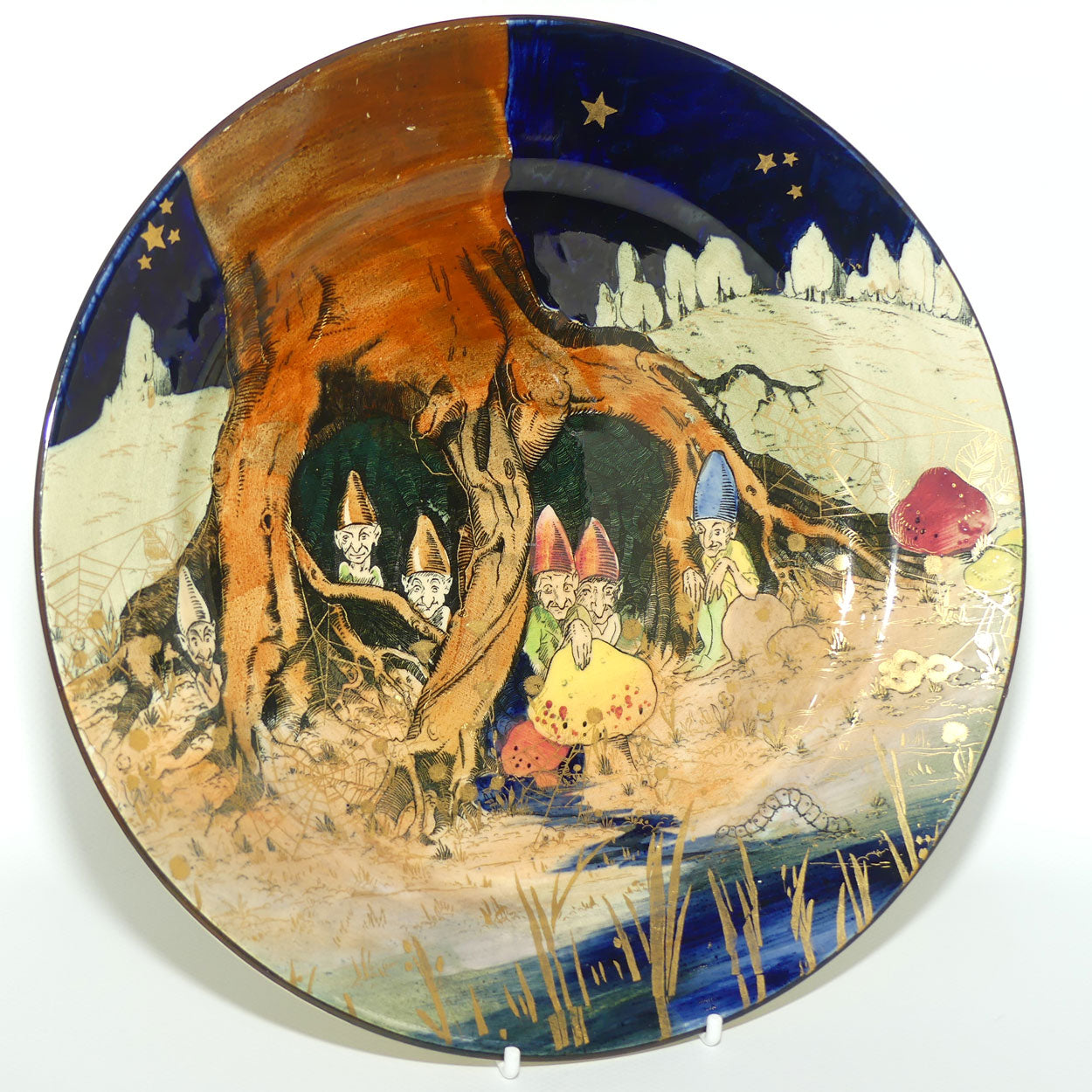 Royal Doulton Gnomes B with gilt highlights plate D4697 | #3 | 26cm diam