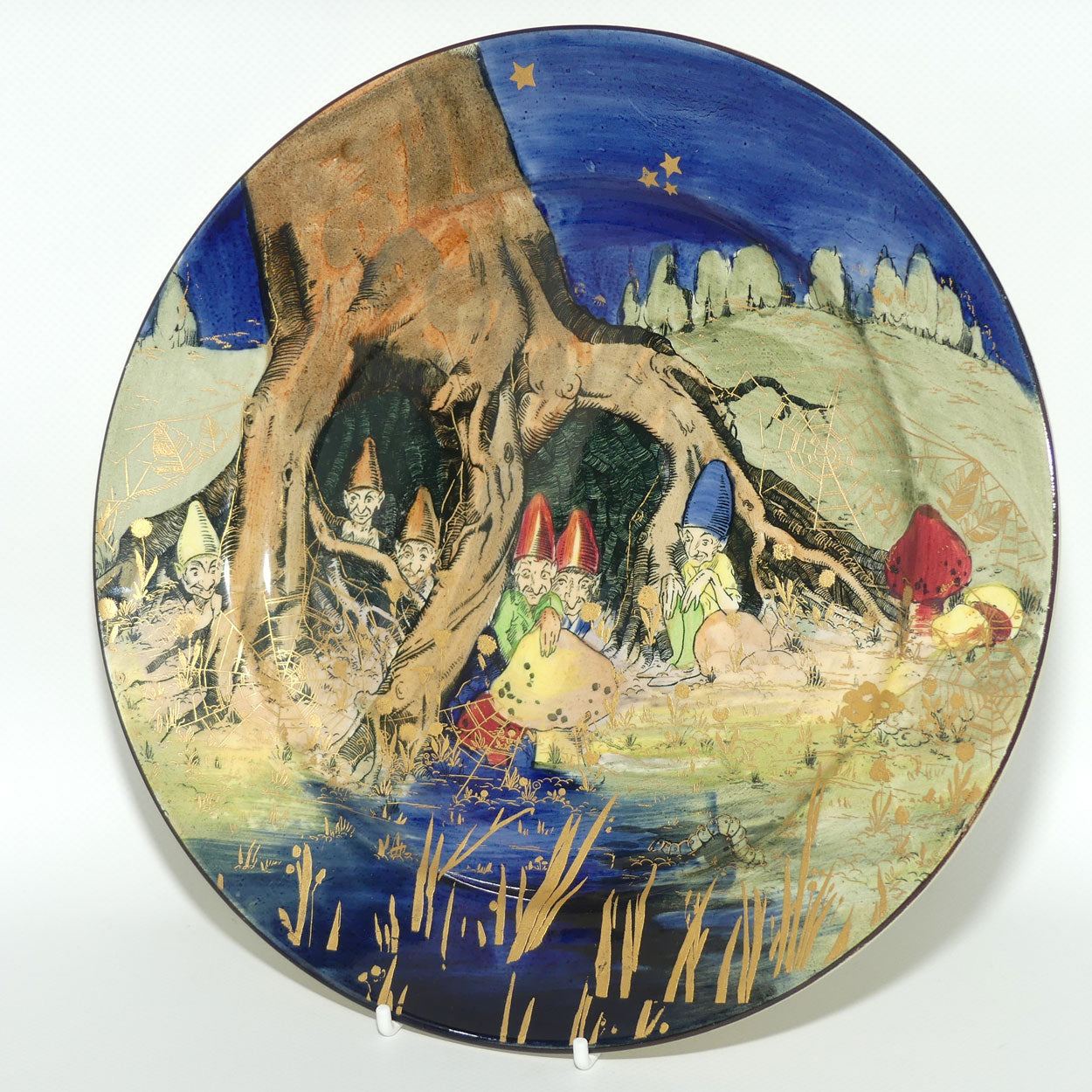 Royal Doulton Gnomes B with gilt highlights plate D4697 | #4 | 26cms diam