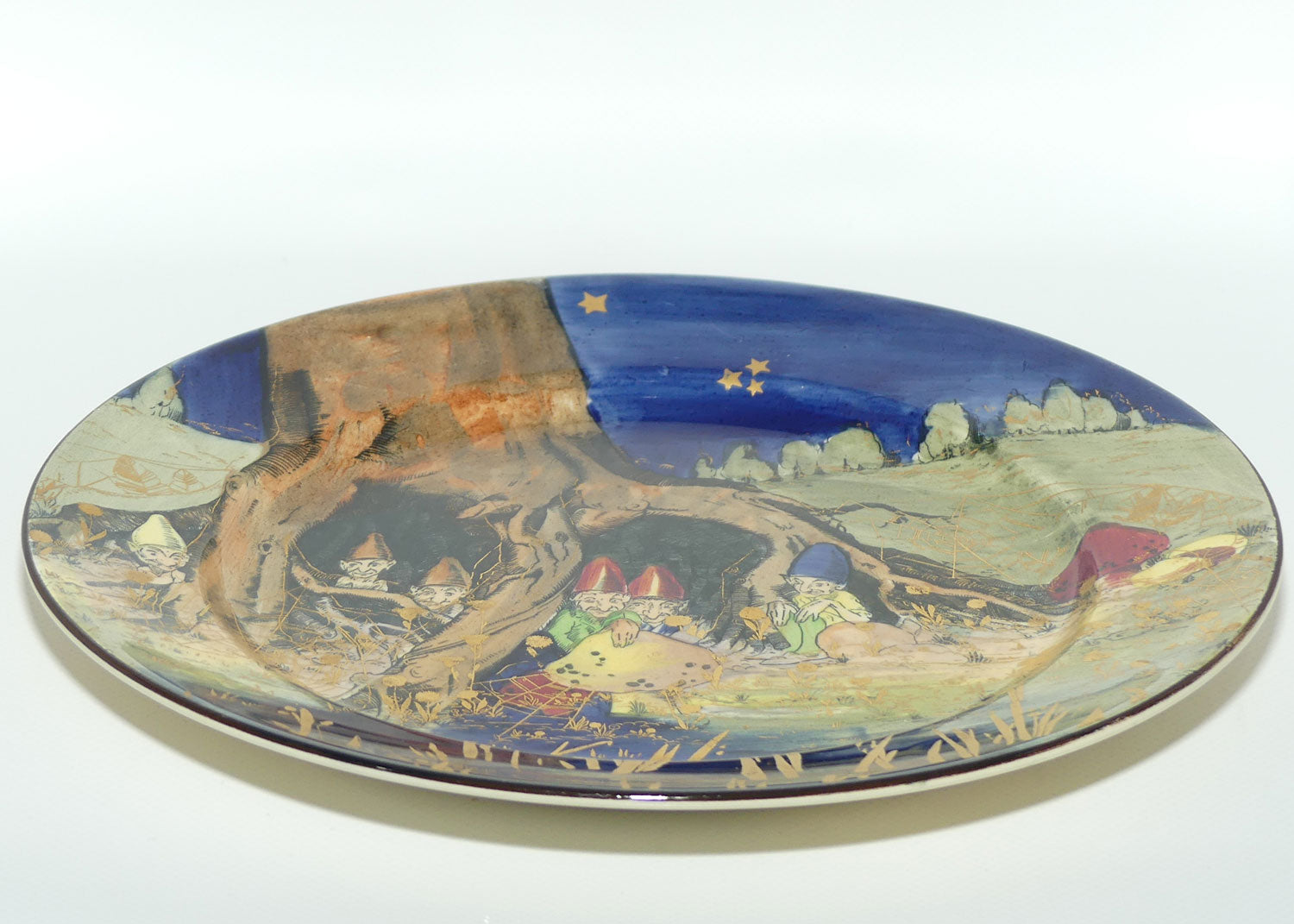 Royal Doulton Gnomes B with gilt highlights plate D4697 | #4 | 26cms diam
