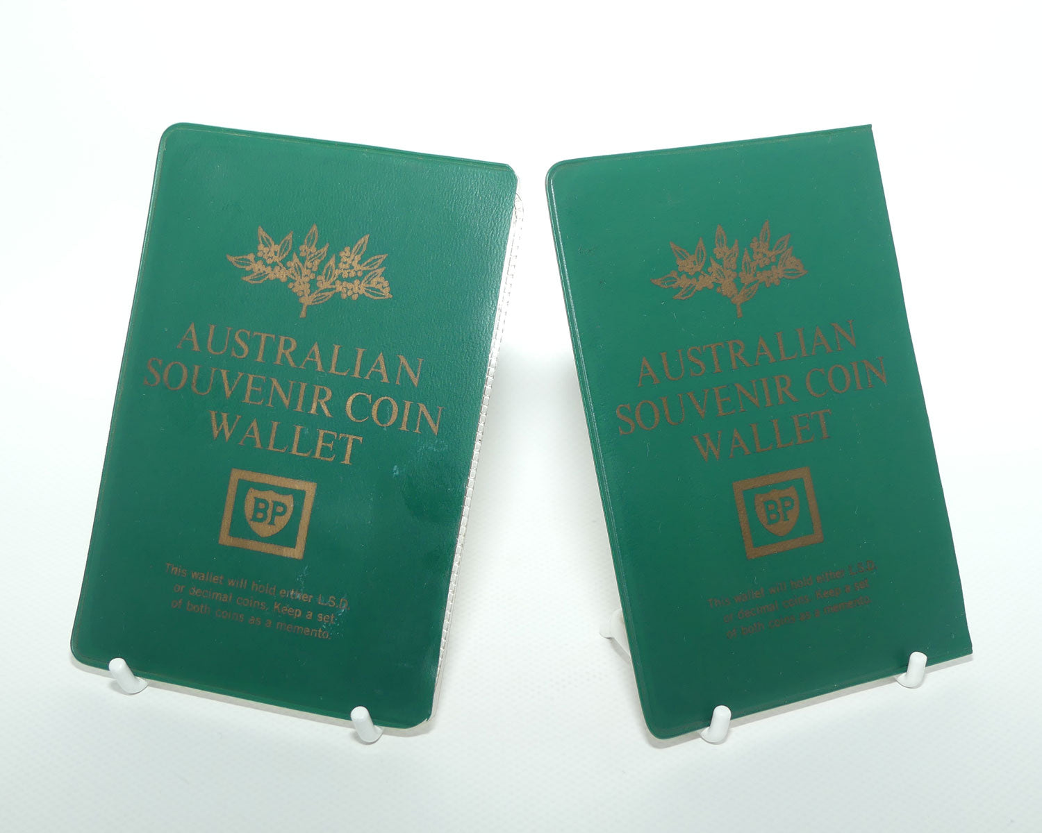BP pair of Australian Souvenir Coin Wallets | Last Pre Decimal and First Decimal coins