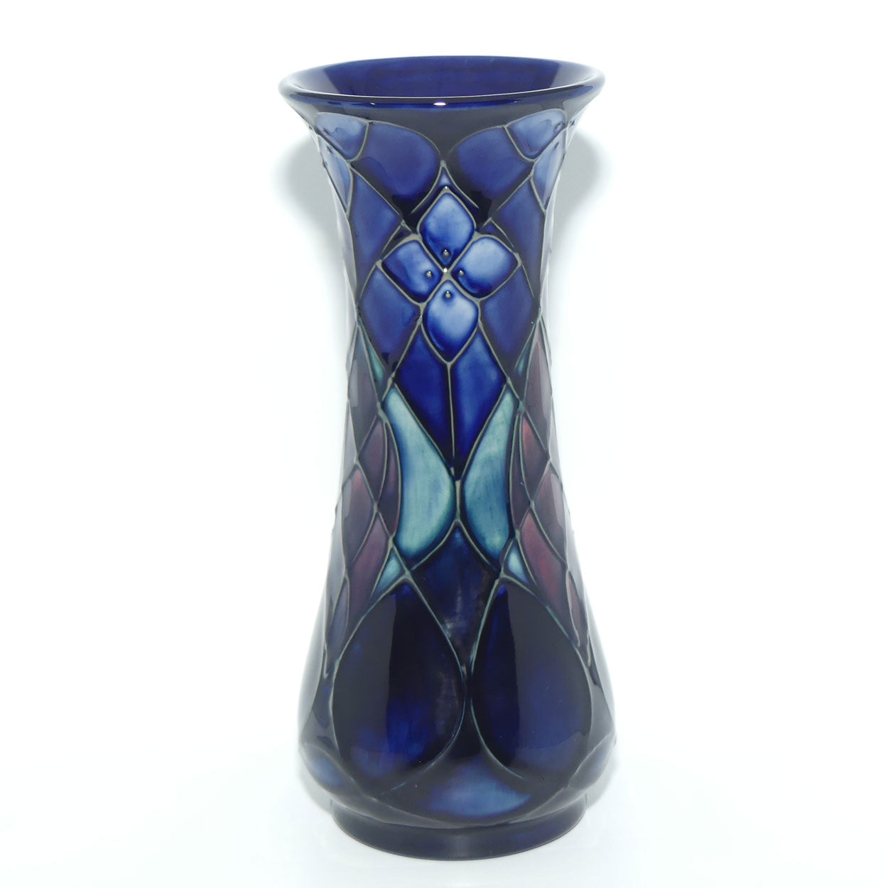 Moorcroft Lattice 364/8 vase | retailer label to base | boxed