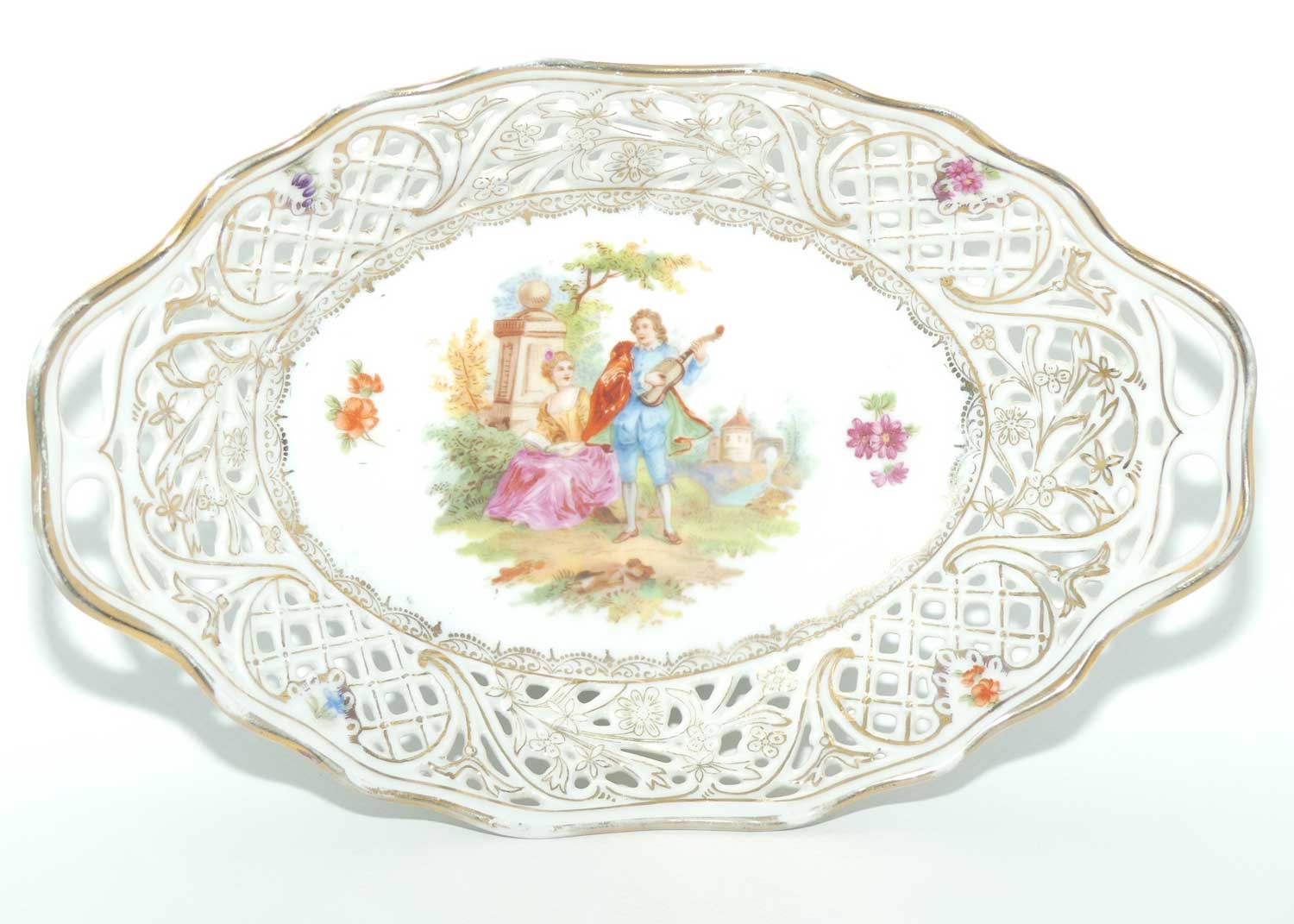 Schumann Dresden pierced gallery twin handle basket