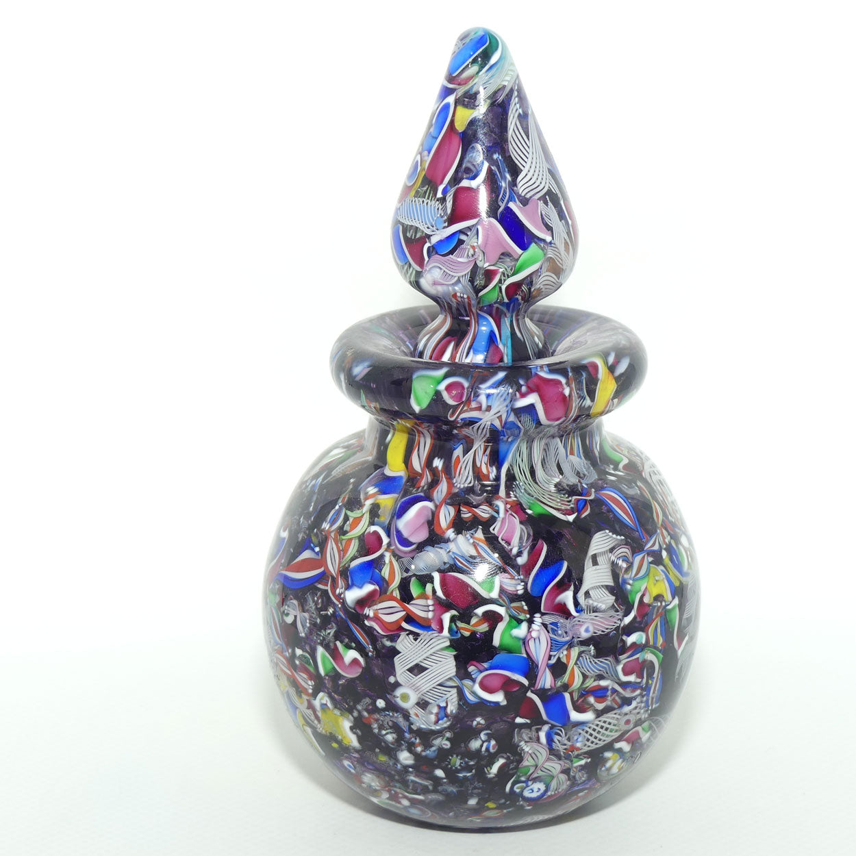 John Deacons Scotland Perfume Bottle Latticino End of Day | Amethyst