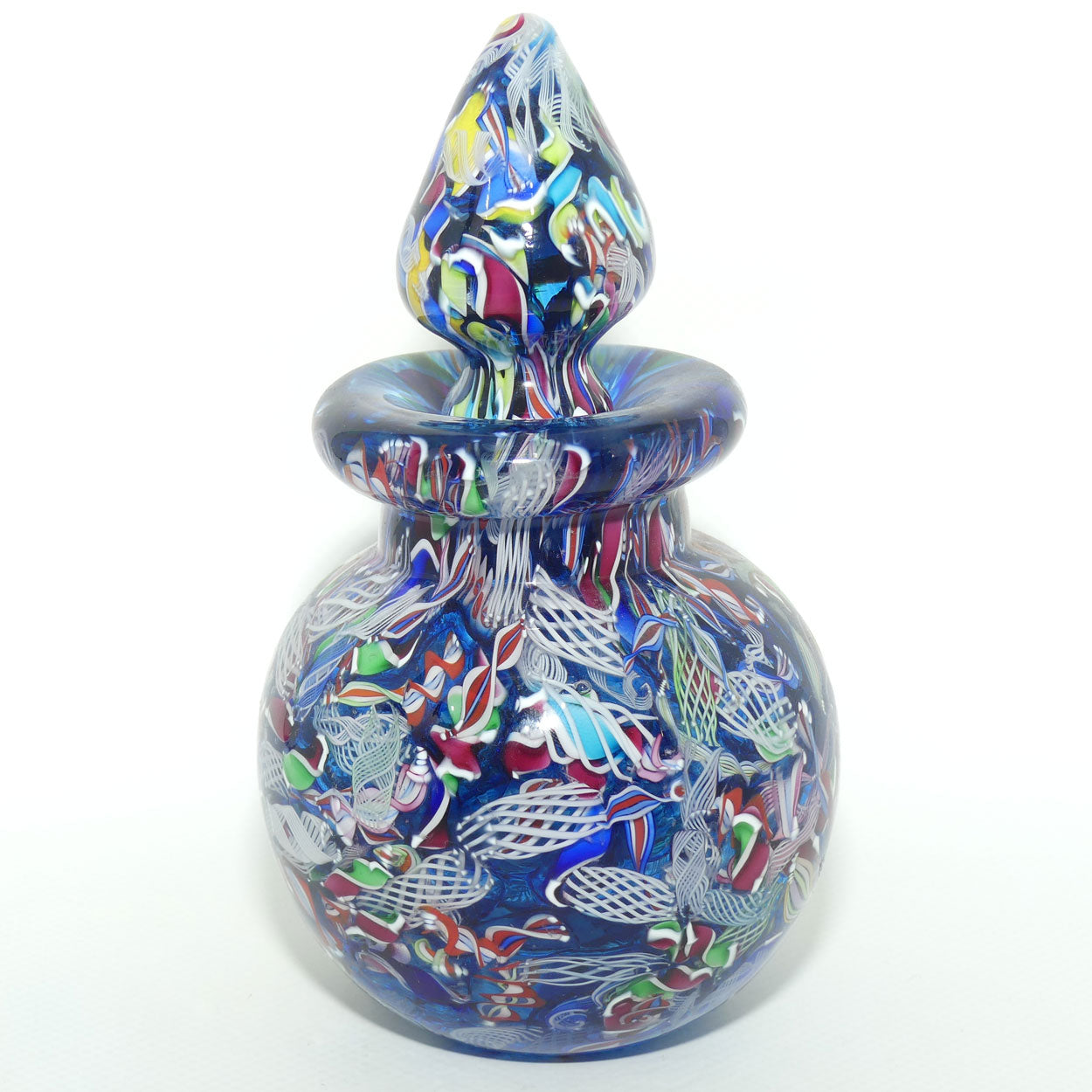 John Deacons Scotland Perfume Bottle Latticino End of Day | Blue