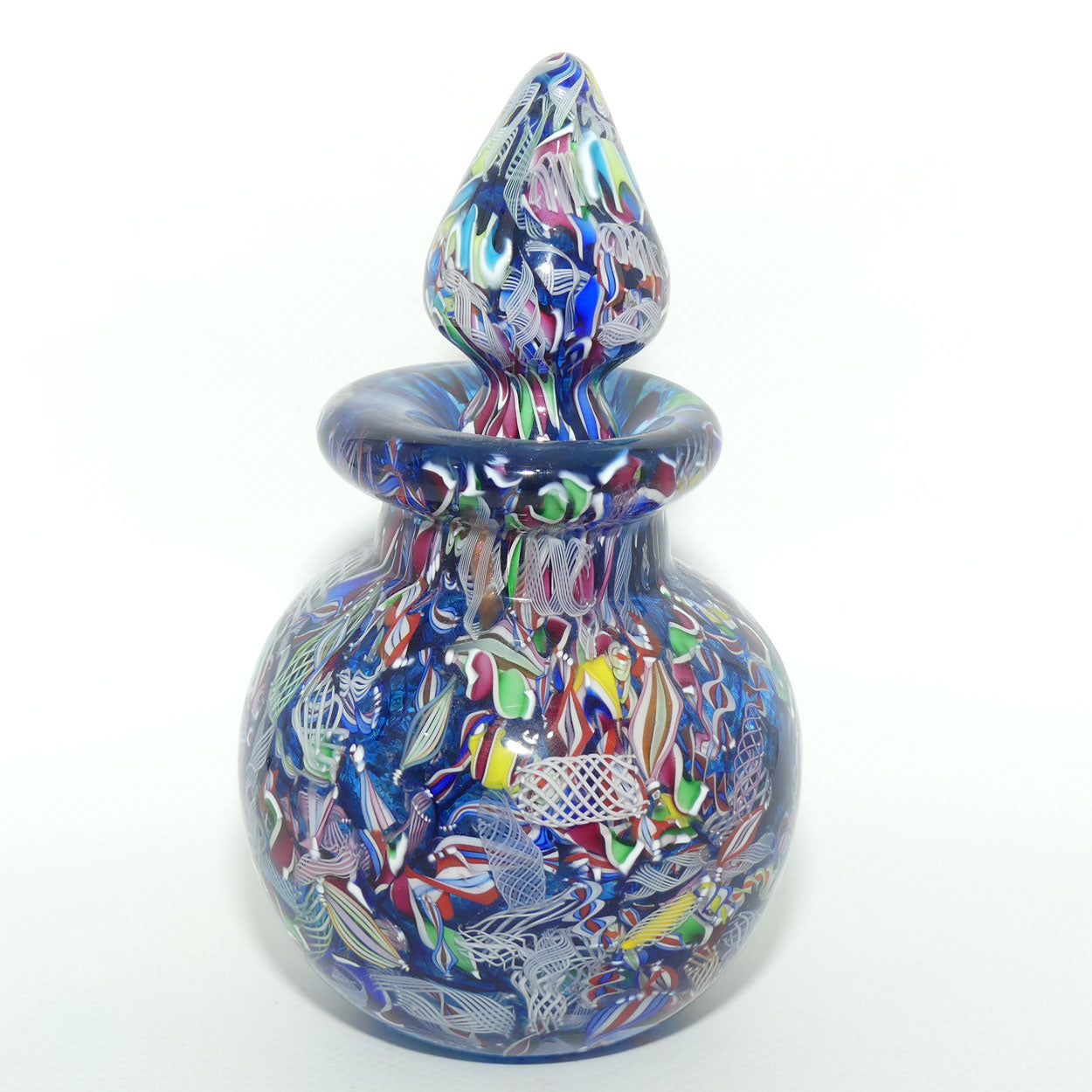 John Deacons Scotland Perfume Bottle Latticino End of Day | Blue