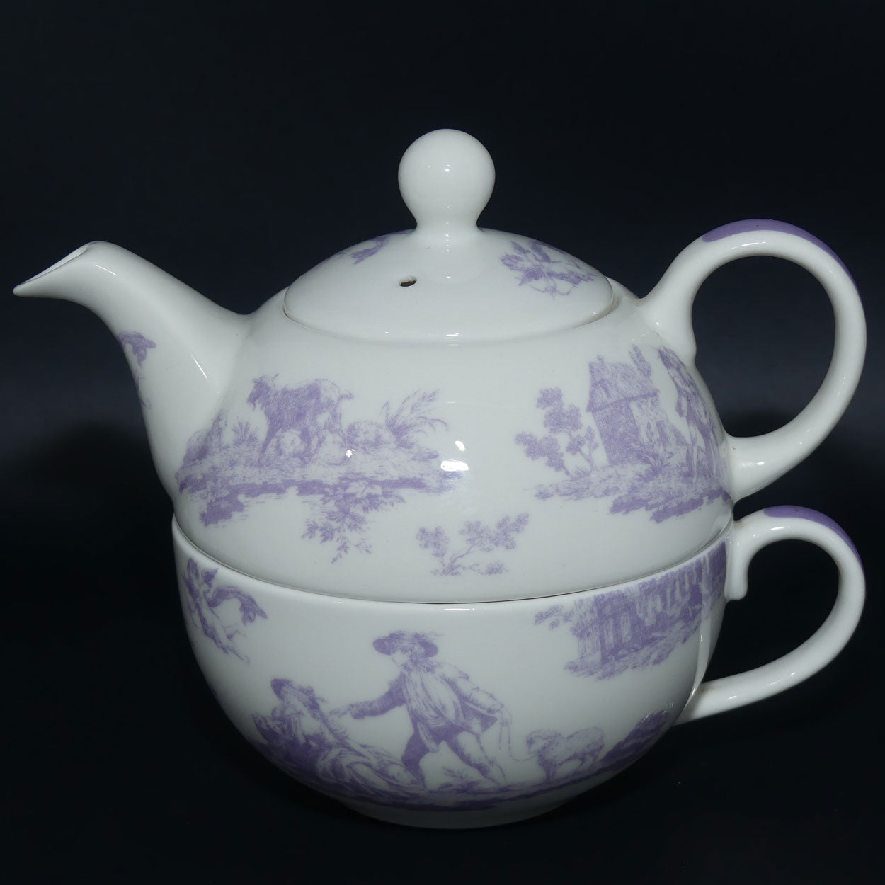 Laura Ashley Lilac Toile stacking tea pot